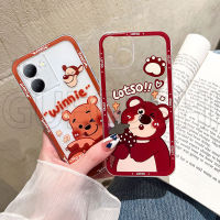 เคสโทรศัพท์ Vivo Y27 5g 2023 ยอดนิยมการ์ตูนน่ารักหมีสตรอเบอร์รี่กันกระแทกยางใสแบบนิ่มเคส Vivo Y27 5g เคสโทรศัพท์ฝาครอบ