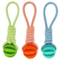 〖Love pets〗 Pet Dog Rope Chew Tug Toy Interactive Chew Palying Teeth Cleaning Toys For Small Medium Large Dogs 3 Color Soft Rubber Chew Ball