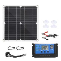 50W Solar Panel 18V Solar Cells Bank Connector Cover with Solar Controller IP65 for Phone Car RV Boat Charger