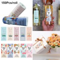 LOYAL WATCHES 150pcs/roll Self Adhesive Box Cards Decor Cookie Bags Wrapping Cooking Biscuit Sealing Flower Pattern Stickers Sealing Tag Package Label