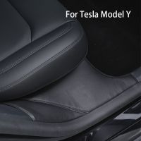 ❏ 2pcs For tesla model Y 2019-2022 2023 Rear Door Sill Leather Protective door mat Dirt proof pad Car accessories