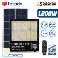 LUMALITE ไฟโซล่าเซลล์ ไฟสปอร์ตไลท์ 1,200W สี ขาว (White) / วอร์มไวท์ (Warm White) วัตต์เต็ม Solar Cell LED Solarlight Spotlight Floodlight ไฟโซล่า ไฟแสงอาทิตย์ รุ่นใหม่ 6 ช่อง กันน้ำ IP67 ไฟสว่างทั้งคืน พร้อมรีโมท **ประกัน 1 ปี**