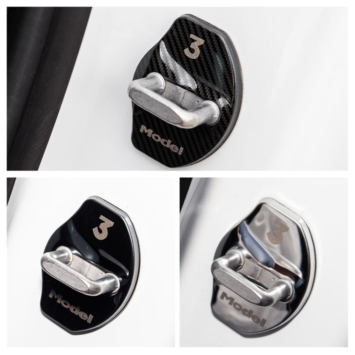 model3-y-car-door-lock-buckle-cover-for-tesla-model-3-accessories-tesla-model-three-carbon-fiber-stainless-steel