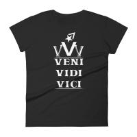 เสื้อยืดผ้าฝ้าย พิมพ์ลาย "Veni Vidi Vici" โดย PEBSIM PHmnkj23AKebin54