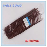 200pcs/lot 5*300mm Brown Self-Locking Nylon Wire Cable Zip Ties  Cable Ties. Cable Management