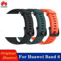 [HOT JUXLLKBKOW 514] สายนาฬิกาซิลิโคน Huawei ดั้งเดิมสำหรับ Huawei Band 6สายนาฬิกาสายรัดข้อมือซิลิโคน