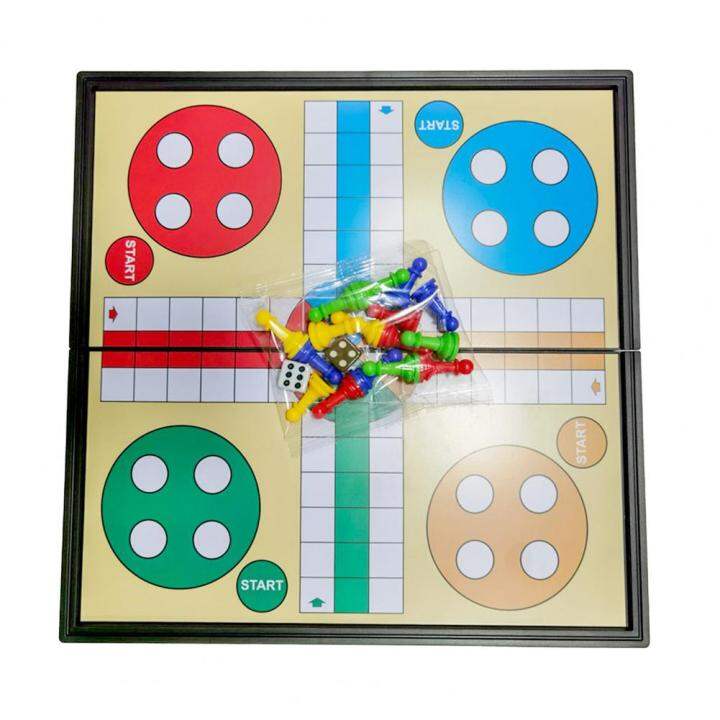 25cm Ludo Board Game 5 In 1 Plastic with Folding Chessboard