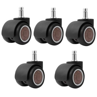 5PCS TPR Soft Rubber 2 inch Universal Mute Wheel Office Chair Caster Replacement Swivel Rubber Caster Furniture