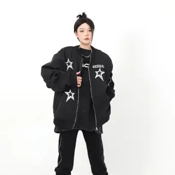 Girls black 2025 bomber jacket