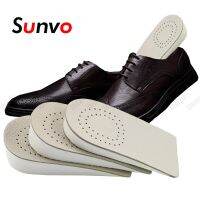 Sunvo Invisible Height Increased Insoles for Men Elevator Shoes Inserts Half Breathable Leather Heightening Insole Lift Heel Pad Cleaning Tools