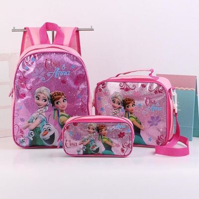 princess Disney children backpack lunch Elsa bag pencil cartoon case Frozen handbag girl boy gift bag for school student