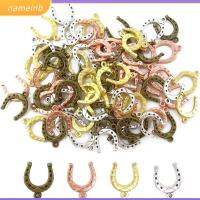 NAMEINB 100pcs 0.630.51นิ้วค่ะ จี้อัลลอยเกือกม้า 4สีค่ะ โลหะผสมอัลลอยด์ จี้เกือกม้าสัตว์3D การตกแต่งที่ยอดเยี่ยม เครื่องรางตะวันตก สาวๆ