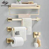 【hot】✇☞◊  Brushed Gold Hardware Set Rail Robe Bar Rack Shelf Tissue Paper Holder Accessories