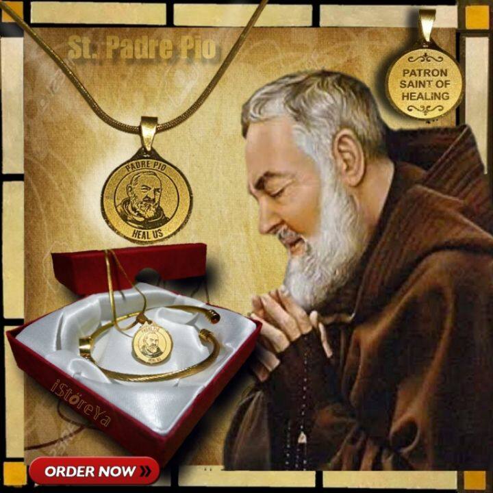 PADRE PIO Necklace And Bangles ( BLESS AND HEALING MEDALION) | Lazada PH