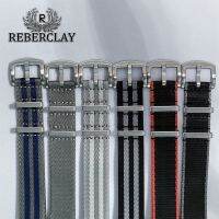 REBERCLAY สายนาฬิกา Nato สายผ้าไนลอน20มม. อเนกประสงค์ประเภทกีฬา007ทหารร่มชูชีพกระเป๋าผ้าคาดนาฬิกาทหารักบิน  zvtjeu