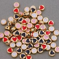 10pcs mixed round heart-shaped star colored enamel alloy metal beads  used for jewelry making handmade DIY bracelet necklace DIY accessories and other