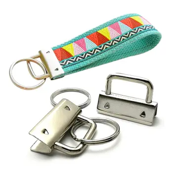 2Pcs 26mm Key Fob Hardware With Key Rings For Bag Wristlets With Fabric  Ribbon Webbing Embossed Wristlet Keychain Making