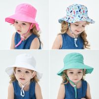 Summer Baby Hat for Girls Boys Kids Bucket Hat Spring Autumn Travel Beach Hat Baby Cap Sun Hats with Windproof Rope 16 Colors