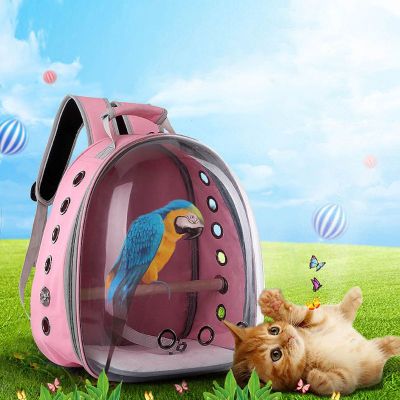 High Quality Parrot Carrier Bird Travel Bag Space Capsule Transparent Backpack Breathable 360° Sightseeing