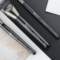 BEILI Black 3 Pcs Makeup Brush Kit Vegan Black Powder Blush Foundation Synthetic Hair Vegan High Quality Makeup Brushes