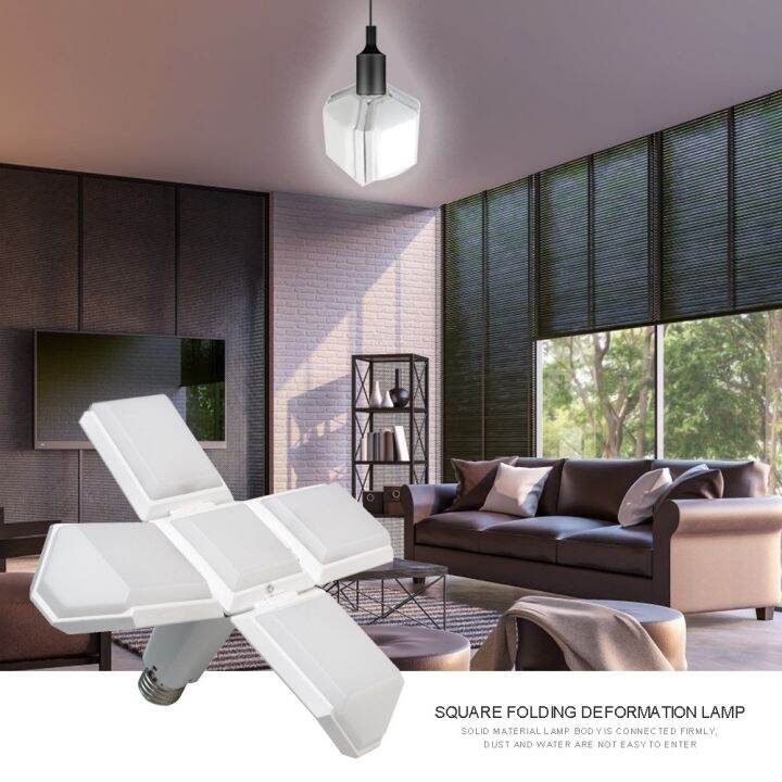 โปรโมชั่น-กินไฟ-40w-สว่างเท่า-200w-หลอดไฟ-led-โคมไฟ-led-5-ใบ-ขั้วe27-ไฟรูปเหลียม-ไฟถนอมสายตา-ไฟกางออกได้-และพับเก็บได้-led-bulb-ราคาถูก-หลอด-ไฟ-หลอดไฟตกแต่ง-หลอดไฟบ้าน-หลอดไฟพลังแดด