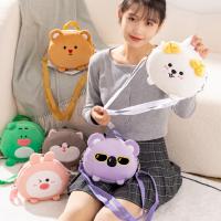 22x18cm Cute Bear Plush Messenger Bag Soft Stuff Handbag Shoulder Bag Anime Stuffed Backpack Girls Children Gifts