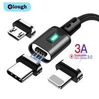 ◐☊ Elough สายชาร์จสายเคเบิ้ลแม่เหล็ก Micro Usb Type C