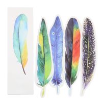 1Pack Cute Creative Colorful Feather Paper Bookmark Stationery Bookmarks Book Clip Office Accessories School Supplies