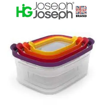 Joseph Joseph 81009 Nest Storage Plastic Food Storage Containers Set with Lids Airtight Microwave Safe, 12-Piece