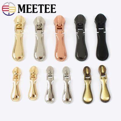 ♗✆✜ 10/30Pcs Meetee 3 5 Metal Zipper Sliders for Nylon Zips Bag Garment Zip Head Pull Repair Kit Sewing Zippers Puller Accessories