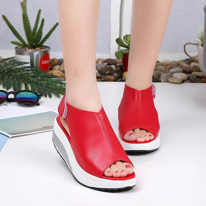 ขายดีที่สุด-ioztt2023-women-sandals-2021-new-platform-leather-ladies-heels-sandals-female-shoes-fashion-toe-beach