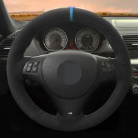 【YF】 Hand-stitched Black Suede Car Steering Wheel Cover For BMW M Sport M3 E90 E91 E92 E93 E87 E81 E82 E88 X1 E84