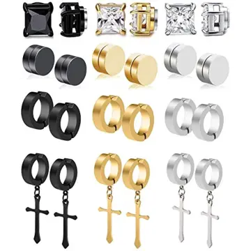 New Popular 1 Piece Stainless Steel Painless Ear Clip Earrings For  Men/women Punk Black Non Piercing