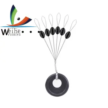 Weihe Rubber Oval Space Beans Fishing Bobber Stopper Float Line
