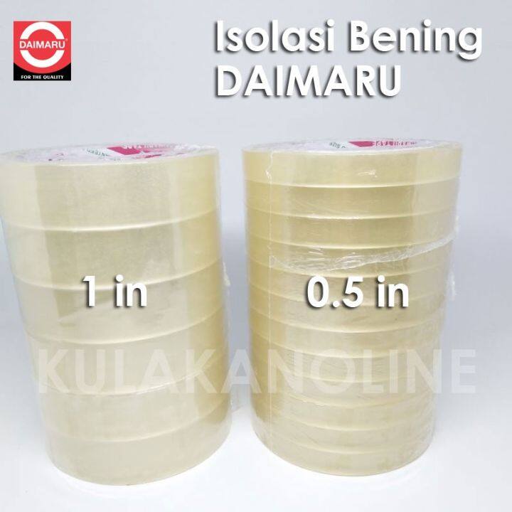 Isolasi Bening / Lakban Industri Daimaru Ukuran : 0.5 inc / 1 inc x 72 ...