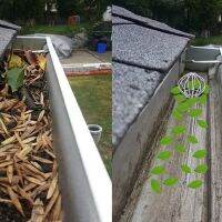 2 Pack Gutter Guard,ตัวกรองสแตนเลส304สำหรับหยุดการอุดตันของใบและเศษซาก