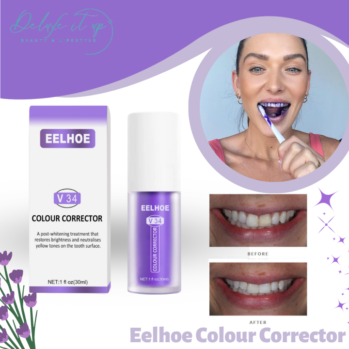 Eelhoe V34 Colour Corrector, Teeth Whitening Cleansing Toothpaste