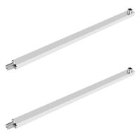 2 Pcs 40 cm Square Shower Arm Extension Arm Wall Mount for Rain Shower Head Shower Rod Rainfall Shower Head Arm Chrome