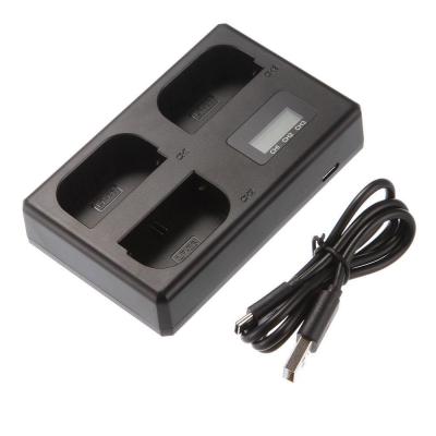 LCD Triple Charger USB Charging for Canon LP-E6