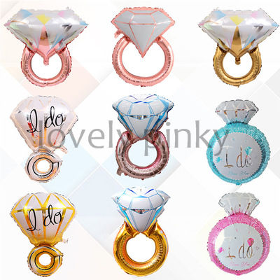 ✅พร้อมส่ง✅️ ลูกโป่งฟอยล์ แต่งงาน  แหวน สละโสด ความรัก️ + mini size