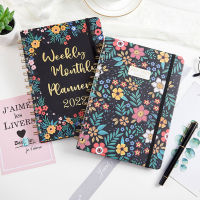 2022 planner Flower schedule notebook daily plan year calendar A5 coil notebook English book time management agenda