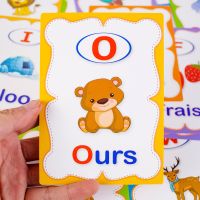 26Pcs French ABC Alphabet Letters Words Child Flash Cards Baby Learning Kindergarten Montessori Early Development Toys Kids Gift