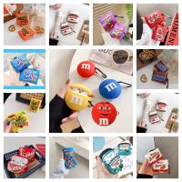 ✒ For AirPods 2 1 Case luxury Silicone Cute 3D Chocolate Beans M Earphone Case for Apple Air Pods PRO Cover Headphone Cover