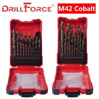 DRILLFORCE 19/25ชิ้นบิตชุดดอกสว่าน M42ชุดสำหรับโลหะแข็งและหัวเจาะสเตนเลสหัวไขควงไฟฟ้าอุปกรณ์เสริม