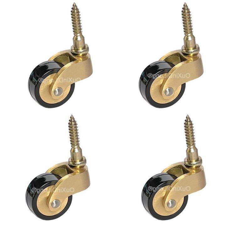 【LZ】 4PCS Solid Brass Furniture Casters Universal Swivel Wheels Table