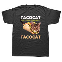 ตลกน่ารัก Tacocat Taco Cat Spelled T เสื้อกราฟิกผ้าฝ้าย Streetwear แขนสั้นวันเกิดของขวัญฤดูร้อนสไตล์เสื้อยืดผู้ชายคุณภาพสูง