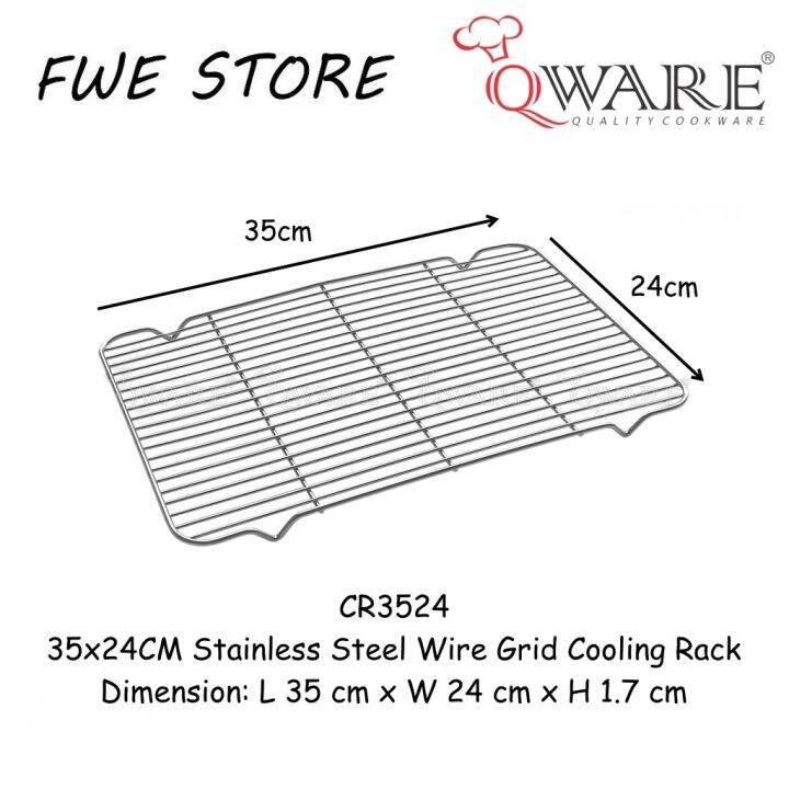 Qware 35x24CM Stainless Steel Wire Grid Cooling Rack CR3524 Lazada