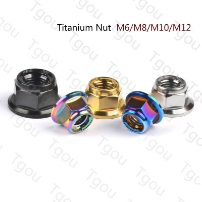 Tgou Titanium Nut M6 M8 M10 M12 Locking Flange Nuts for Bicycle Motorcycle