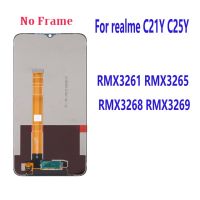 ต้นฉบับ6.5 "สำหรับ Realme C21Y RMX3261ชิ้นส่วนจอสัมผัสแอลซีดีของเครื่องแปลงดิจิทัลสำหรับ Realme C25Y RMX3265 RMX3268แอลซีดี RMX3269