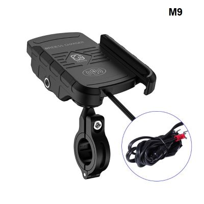 Motorcycle Mobile Phone Holder With USB Charger QC 3.0 Wireless Charger Motorbike Mirror GPS Stand Bracket Phone Mount Support